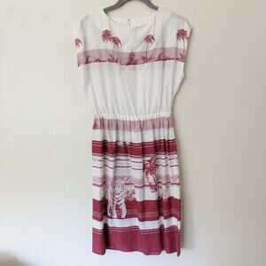 Vintage-style safari animal red white dress XS/S?